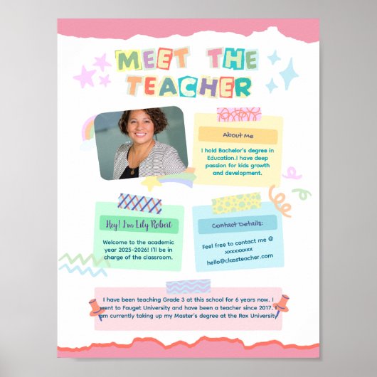 先生学校の教室のポスターに会う ポスター (正面)