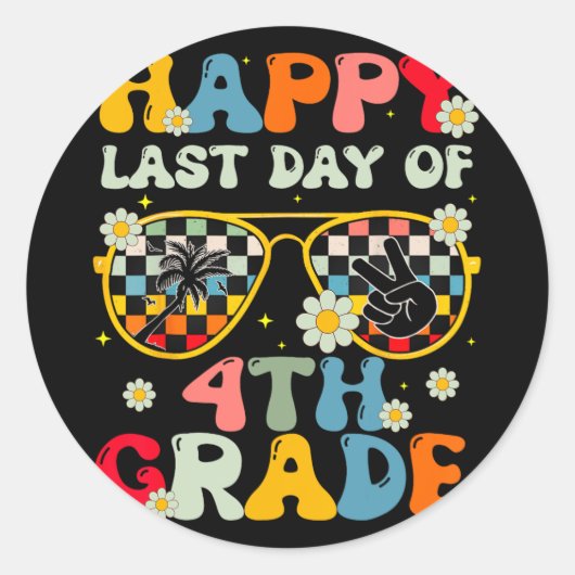 先生学校の最後の日4年生の子供たち少年ギル ラウンドシール (正面)