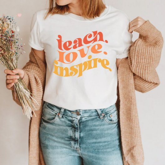 先生学校レトロカラフルおもしろい Tシャツ