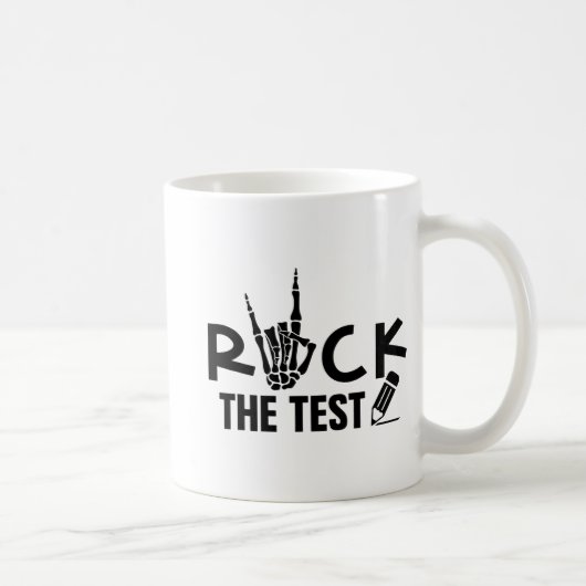 先生学生のためのテスト日の試験をロック コーヒーマグカップ (右)