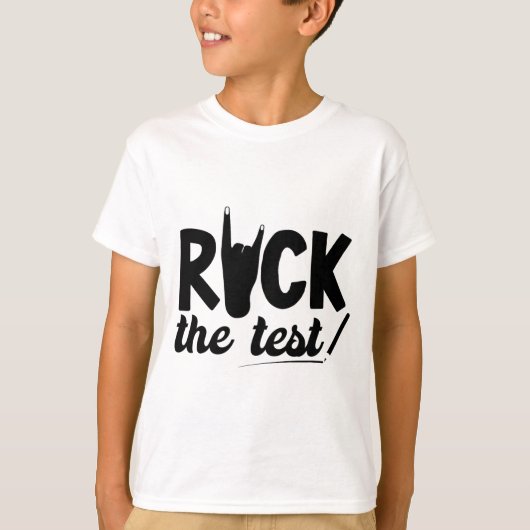先生学生のためのテスト日の試験をロック Tシャツ (正面)