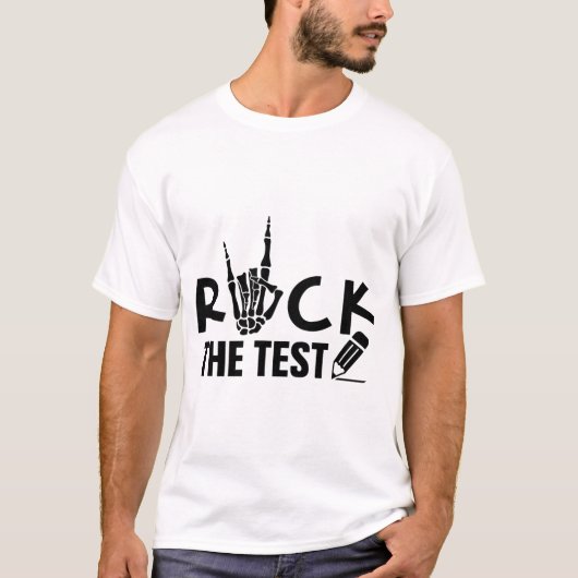 先生学生のためのテスト日の試験をロック Tシャツ (正面)