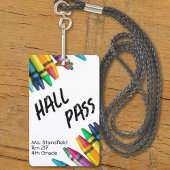 先生学生クレヨンクラスバスルームホールパス バッジ