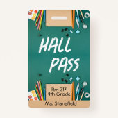 先生学生教室浴室ホールパス バッジ (正面)