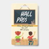 先生学生教室Chalkboardホールパス バッジ (正面)