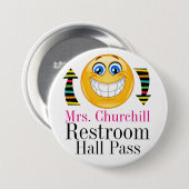 先生学生用化粧室パス 缶バッジ (正面&裏面)