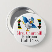 先生学生用化粧室パス 缶バッジ (正面&裏面)