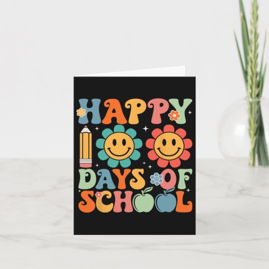 先生学生第100日学校の幸せ100日 カード (正面)