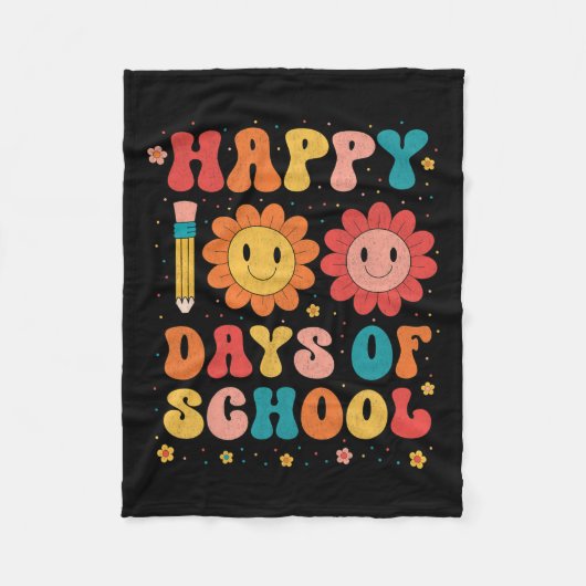 先生学生第100日学校の幸せ100日 フリースブランケット (正面)