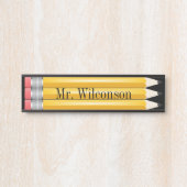 先生学生鉛筆Nameplateウォールデスクサイン サインプレート (正面)