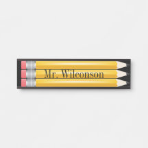 先生学生鉛筆Nameplateウォールデスクサイン