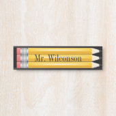 先生学生鉛筆Nameplateウォールデスクサイン サインプレート (正面)