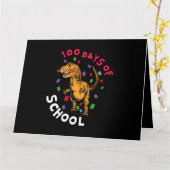 先生学生100日目の恐竜100日のSch カード (黄色い花)