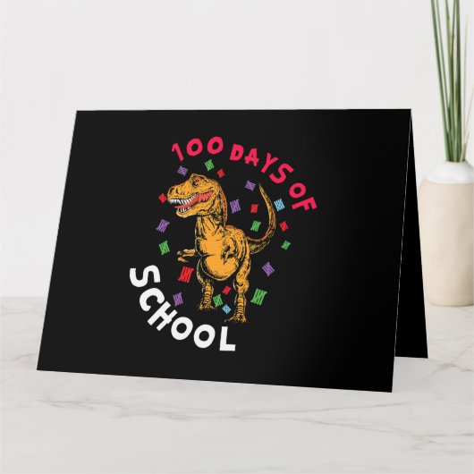 先生学生100日目の恐竜100日のSch カード (正面)