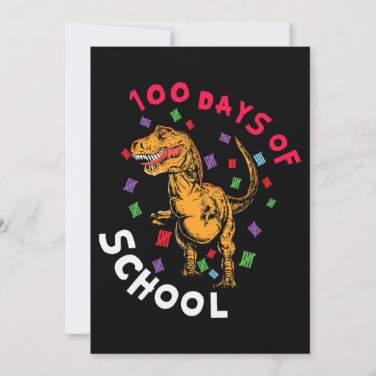先生学生100日目の恐竜100日のSch 招待状 (正面)