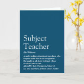 先生定義タイポグラフィおもしろいブルー カード (黄色い花)