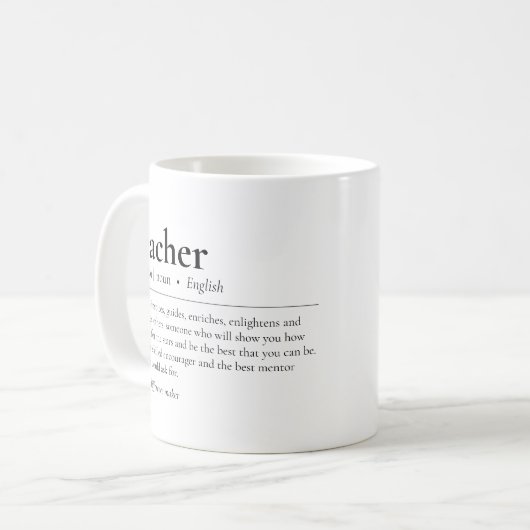 先生定義モダン引用文評価 コーヒーマグカップ (正面左)