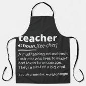 先生定義 – おもしろい教えの学校先生 エプロン (正面)