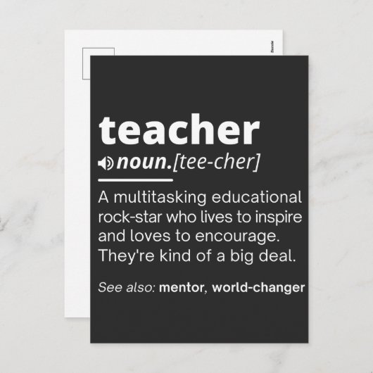 先生定義 – おもしろい教えの学校先生 シーズンポストカード (正面/裏面)