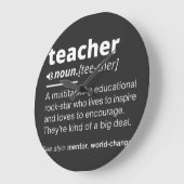 先生定義 – おもしろい教えの学校先生 ラージ壁時計 (傾斜)