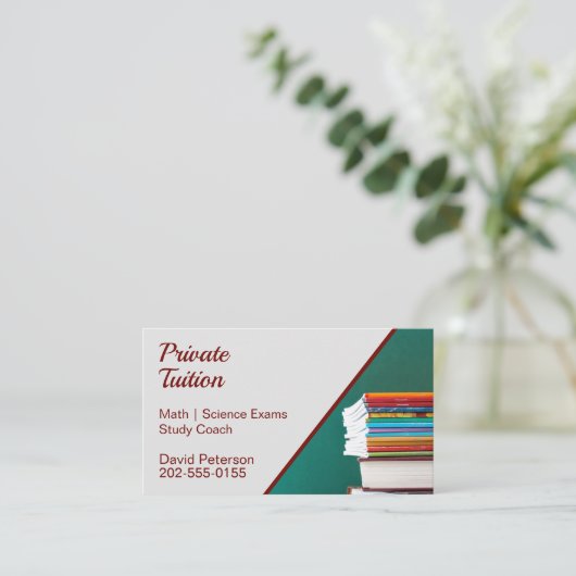 先生家庭教師の授業料 名刺 (スタンド正面)
