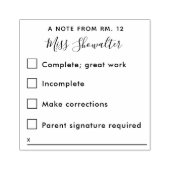 先生宿題の反応フィードバック ラバースタンプ (インプリント)