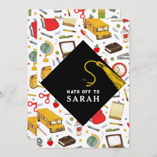 先生専攻の教育卒業党 招待状 (正面/裏面)