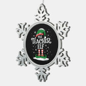 先生小妖精や小人クリスマスファミリーマッチンググループ スノーフレークピューターオーナメント (右)