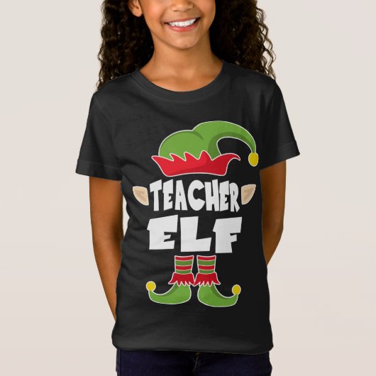 先生小妖精や小人スクー教えドのクリスマス小妖精や小人衣装 Tシャツ (正面)
