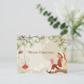 先生小妖精や小人 – クリスマスポストカード (スタンド正面)