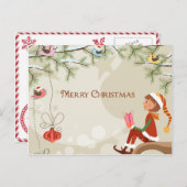 先生小妖精や小人 – クリスマスポストカード (正面/裏面)