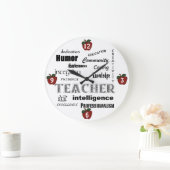 先生属性+赤りんご ラージ壁時計 (ホーム)