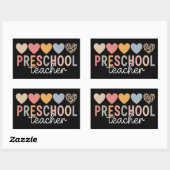 先生幼稚園新学期 長方形シール (シート)