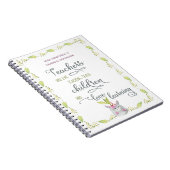 先生引用文キュートユニコーンプラントポット パーソナライズされた ノートブック (右側)