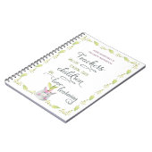 先生引用文キュートユニコーンプラントポット パーソナライズされた ノートブック (左側)