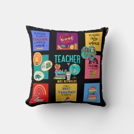先生引用文ギフトおもしろいパーソナライズされた装飾品 クッション (正面)