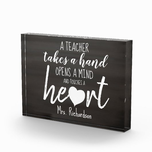 先生引用文ハート パーソナライズされた フォトブロック (右)