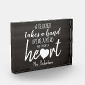 先生引用文ハート パーソナライズされた フォトブロック (左)