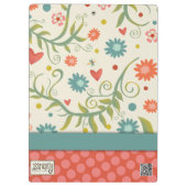 先生引用文名かわいらしフローラカスタマイズ クリップボード (裏面)