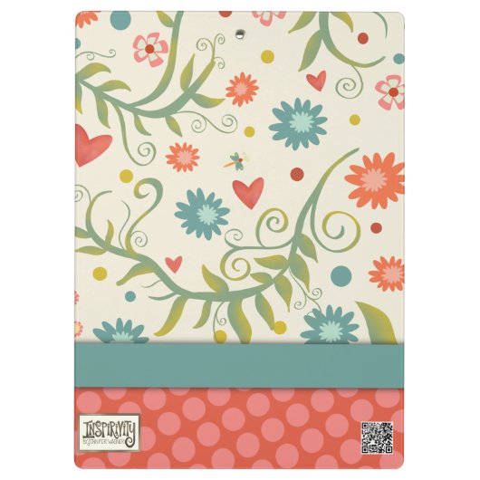 先生引用文名かわいらしフローラカスタマイズ クリップボード (裏面)