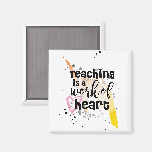 先生引用文教えギフト – Is A Work Of ハート マグネット (正面/裏面)