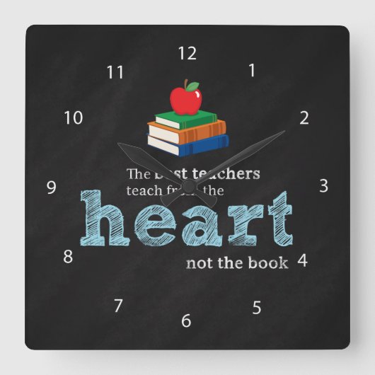 先生引用文 スクエア壁時計 (正面)