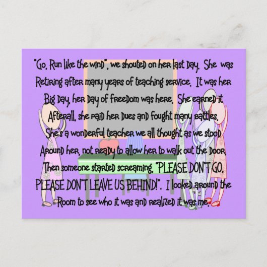 先生引退「行かない」ストーリーアートギフト ポストカード (正面)