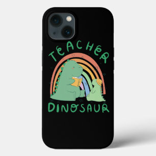 先生恐竜前向きレインボー先生キュートモット iPhone 13ケース