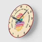 先生愛インスパイアパーソナライズされた教室ギフト ラウンド壁時計 (傾斜)