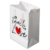 先生愛100教え校パーソナライズされた ミディアムペーパーバッグ (正面アングル)