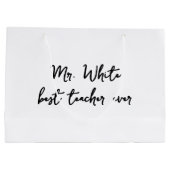 先生愛100教え校パーソナライズされた ラージペーパーバッグ (裏面)