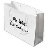 先生愛100教え校パーソナライズされた ラージペーパーバッグ (裏面アングル)