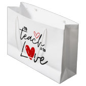 先生愛100教え校パーソナライズされた ラージペーパーバッグ (正面アングル)