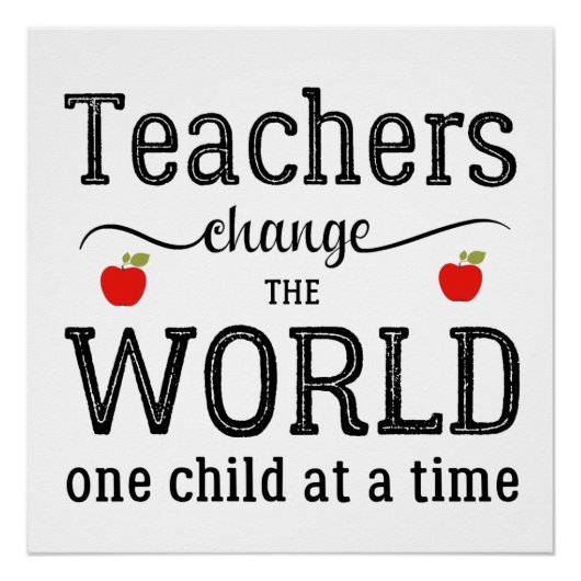 先生感動的スクリプト引用文と赤りんご ポスター (正面)